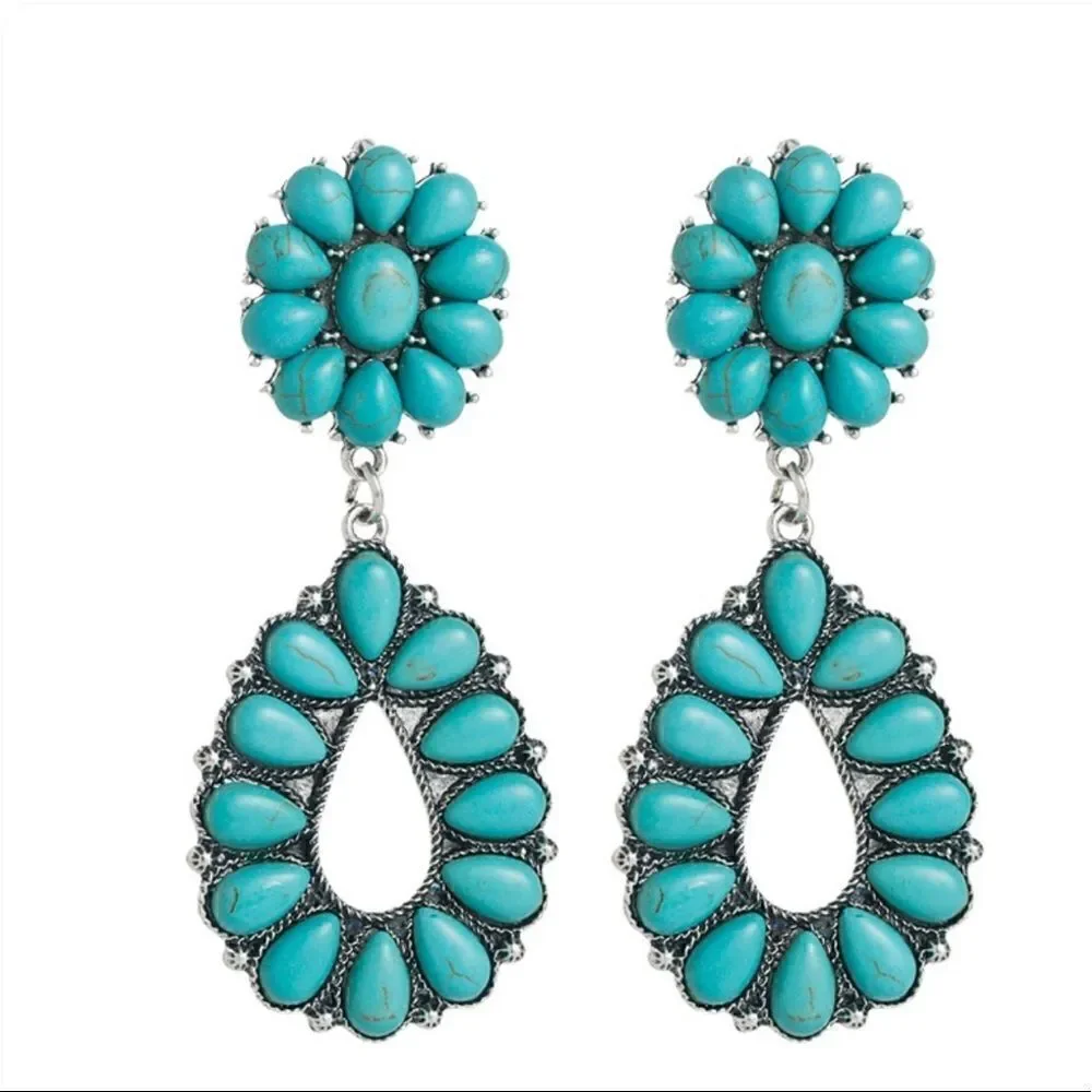 NWT Turquoise Squash Blossom Earrings